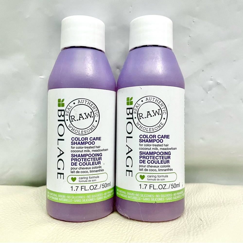 2 Pack Biolage Raw Color Care Shampoo Travel Size 1.7 oz 50ml NEW discontinued